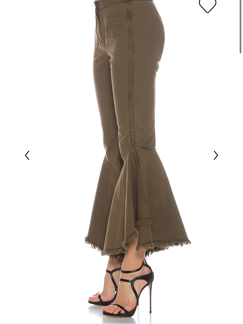 Ana Jakobs flare bell hem Olive Green jeans sz 2